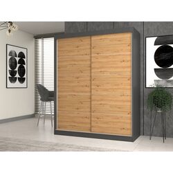 Шкаф-купе TopEshop Iga 160cm with Decorative Stripes (Anthracite/Artisan Oak) Thumb