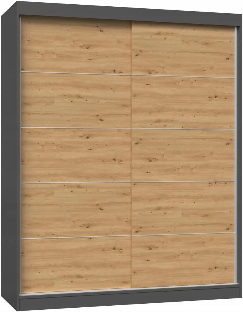 Шкаф-купе TopEshop Iga 160cm with Decorative Stripes (Anthracite/Artisan Oak)