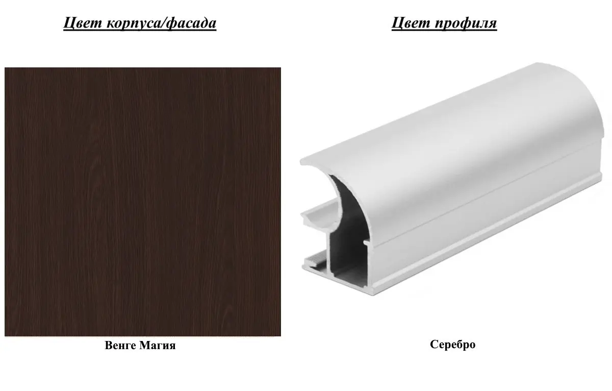 Dulap-cupe Yasen Lyuks 1 120х220х60 (Wenge Magic/Silver) - 3