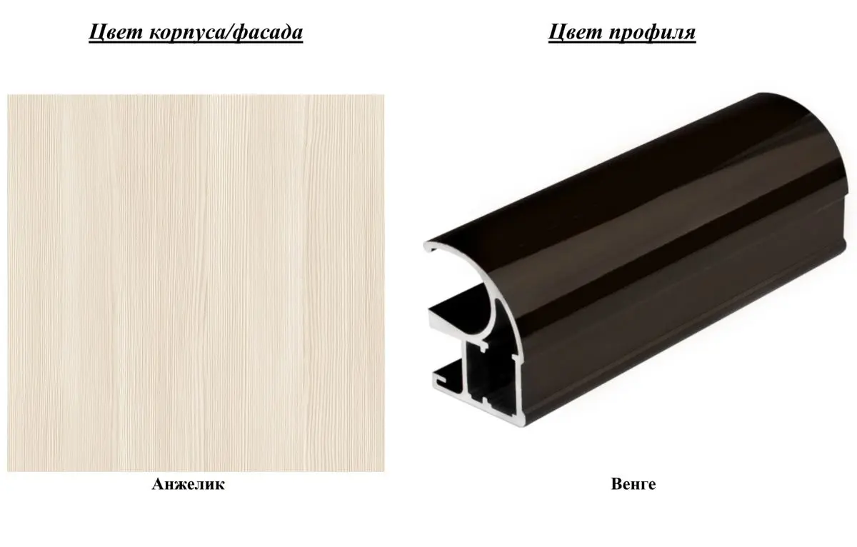 Шкаф-купе Yasen Люкс 1 160х220х60 (Анжелик/Венге) - 3