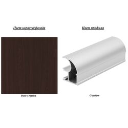 Dulap-cupe Yasen Lyuks 180х220х60 Wenge Magic/Silver (cu imprimare foto) Thumb