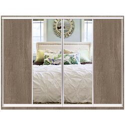 Dulap-cupe Yasen Lyuks 2 240х240х60 Sonoma Oak Truffle/Silver (4 usi)