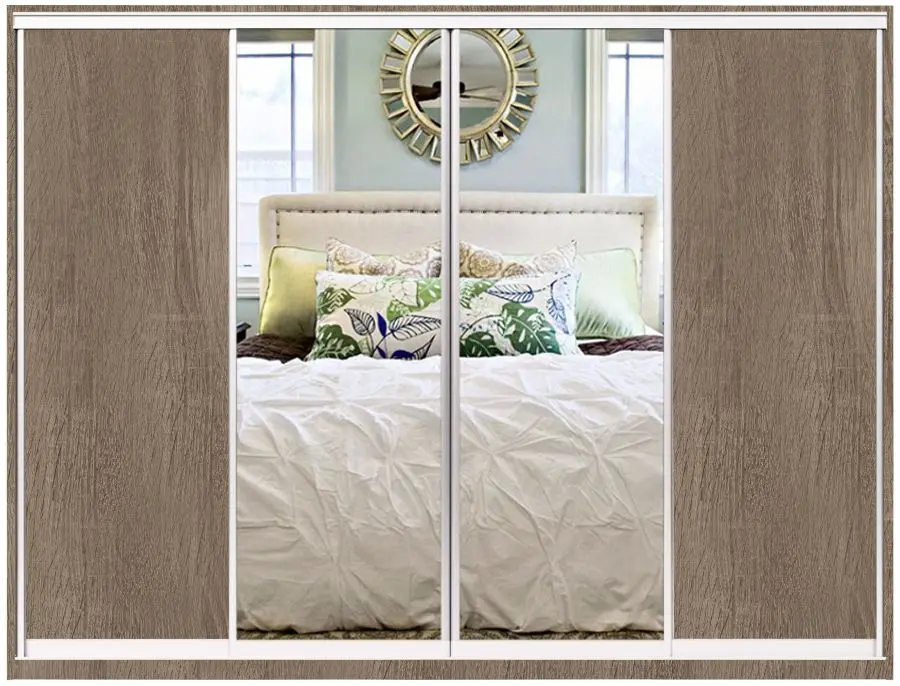 Dulap-cupe Yasen Lyuks 2 240х240х60 Sonoma Oak Truffle/Silver (4 usi)