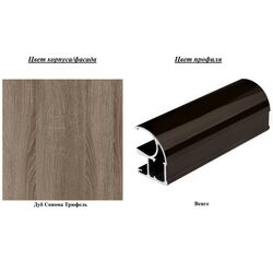 Dulap-cupe Yasen Lyuks 2 240х240х60 Sonoma Oak Truffle/Wenge (4 usi) Thumb