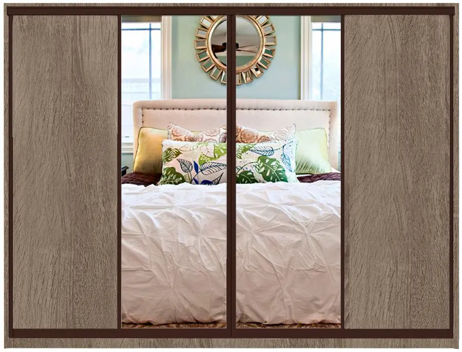 Dulap-cupe Yasen Lyuks 2 240х240х60 Sonoma Oak Truffle/Wenge (4 usi)
