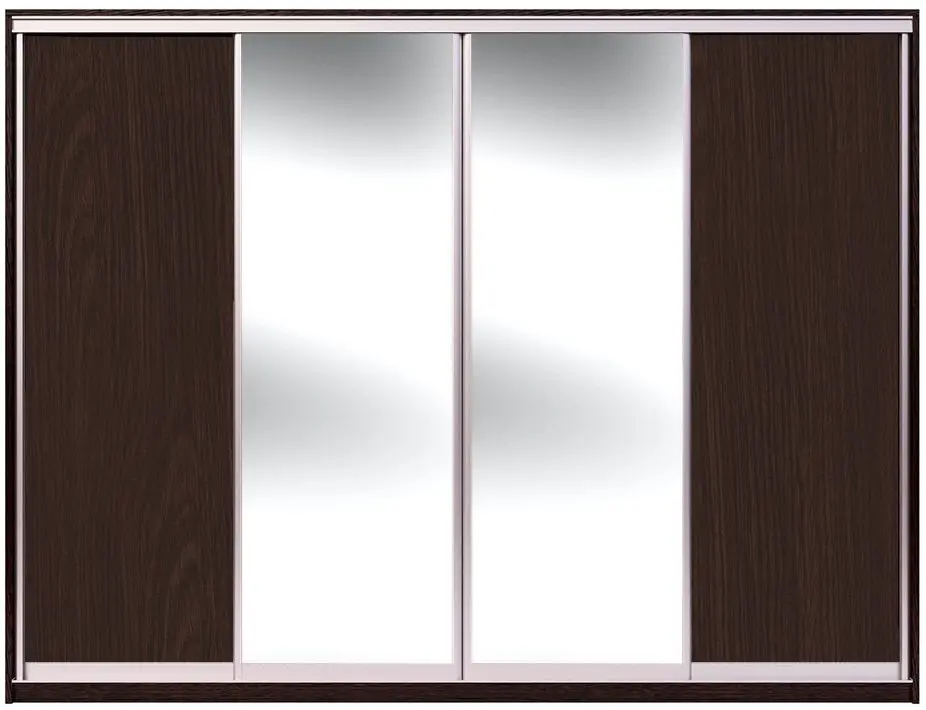 Dulap-cupe Yasen Lyuks 2 240х240х60 Wenge Magic/Silver (4 usi)