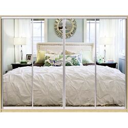 Шкаф-купе Yasen Люкс 3 240х240х60 Анжелик/Серебро (4 двери)