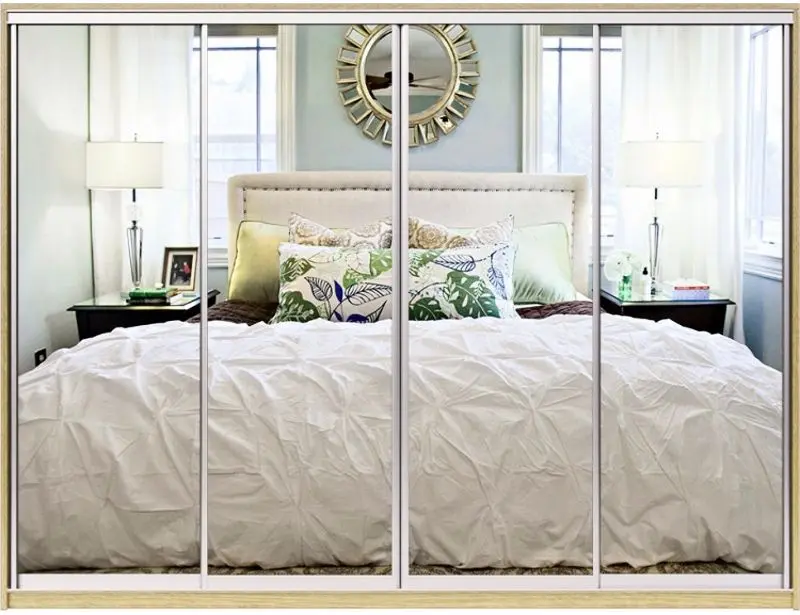 Шкаф-купе Yasen Люкс 3 240х240х60 Анжелик/Серебро (4 двери)