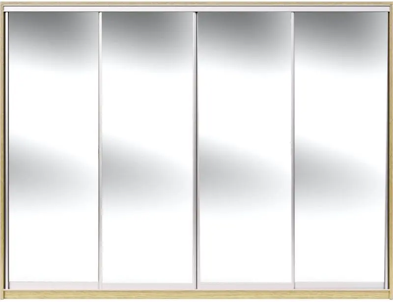 Шкаф-купе Yasen Люкс 3 240x220x60 Анжелик/Серебро (4 двери)