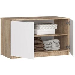 Mezanin Akord S90 2D2SZ (Sonoma Oak/White) Thumb