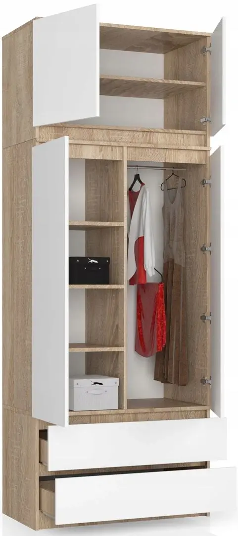 Mezanin Akord S90 2D2SZ (Sonoma Oak/White)