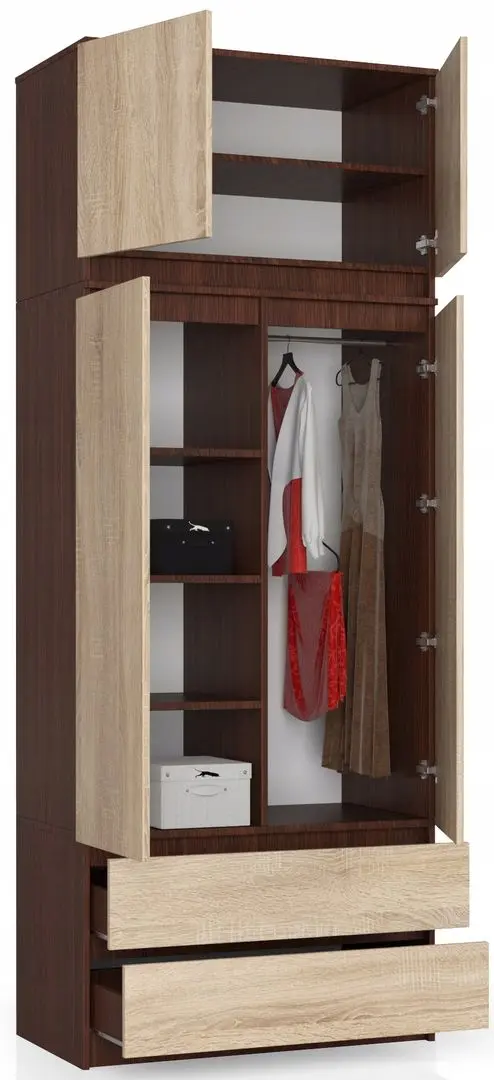 Антресоль Akord S90 2D2SZ (Wenge/Sonoma Oak)