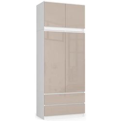 Mezanin Akord S90 2D2SZ (White/Cappuccino Gloss) Thumb