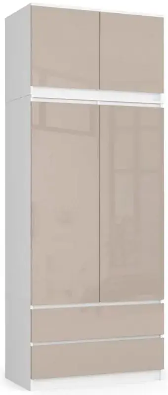 Mezanin Akord S90 2D2SZ (White/Cappuccino Gloss)