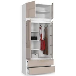 Mezanin Akord S90 2D2SZ (White/Cappuccino Gloss) Thumb