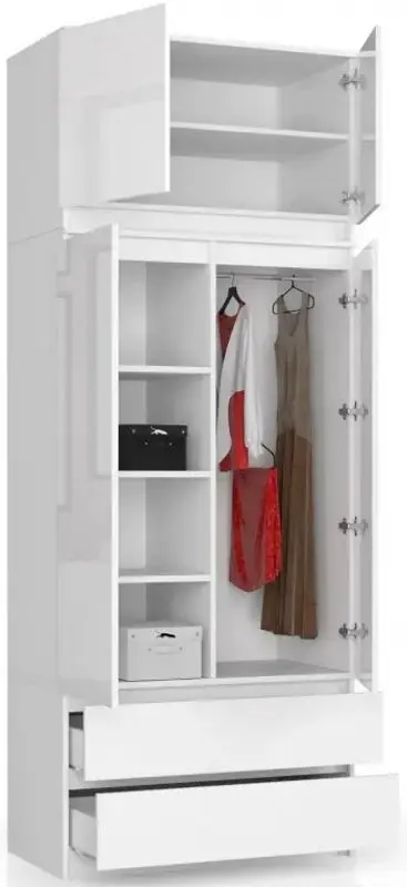 Mezanin Akord S90 2D2SZ (White/White Gloss)