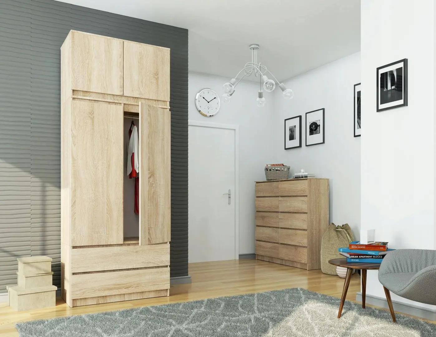 Mezanin Akord S90 2D2SZ (Sonoma Oak)