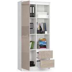 Стеллаж Akord R11 R80 1D2SZ (White/Cappuccino Gloss) Thumb