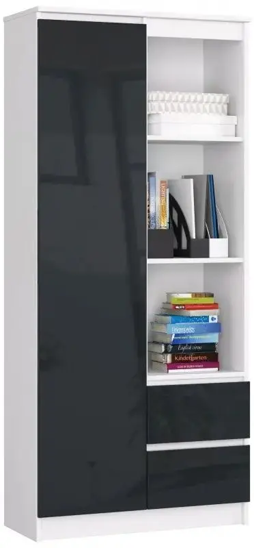 Etajera Akord R11 R80 1D2SZ (White/Graphite Gloss)