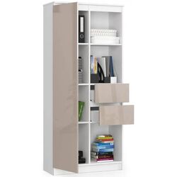 Стеллаж Akord R15 R80 1D2SZ (White/Cappuccino Gloss) Thumb