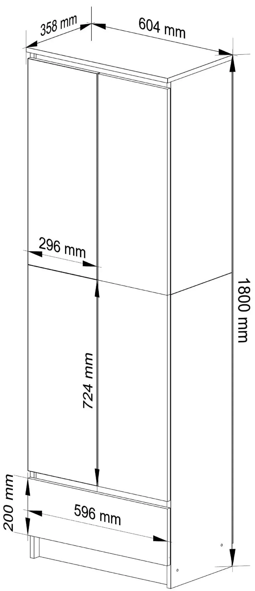 Шкаф Akord R60 1SZ 2D (Alder)