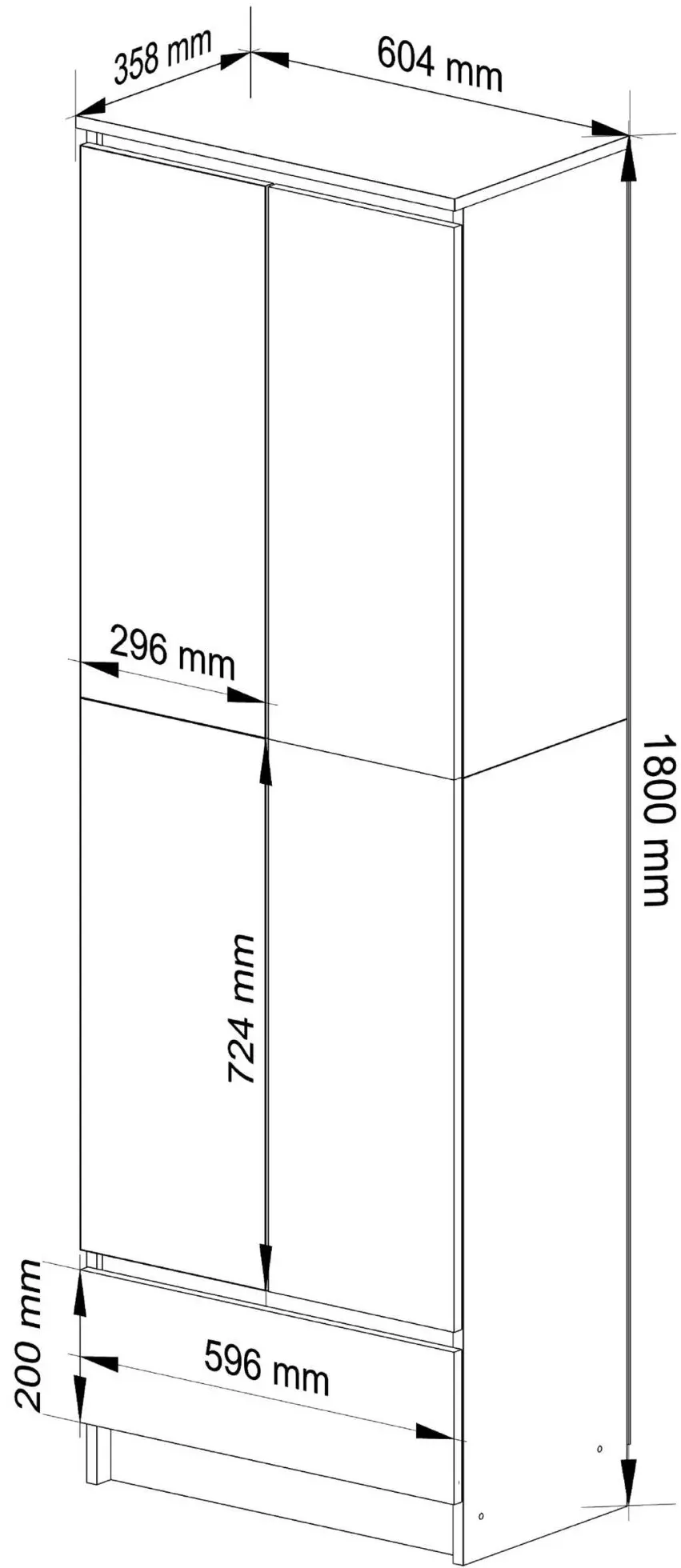 Шкаф Akord R60 1SZ 2D (Sonoma Oak)