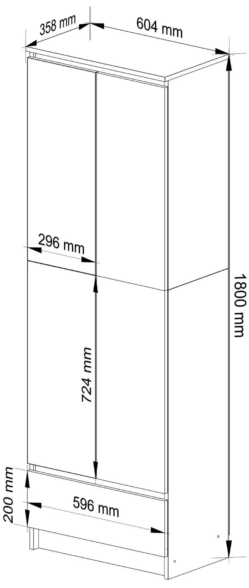 Dulap Akord R60 1SZ 2D (Sonoma Oak/White)