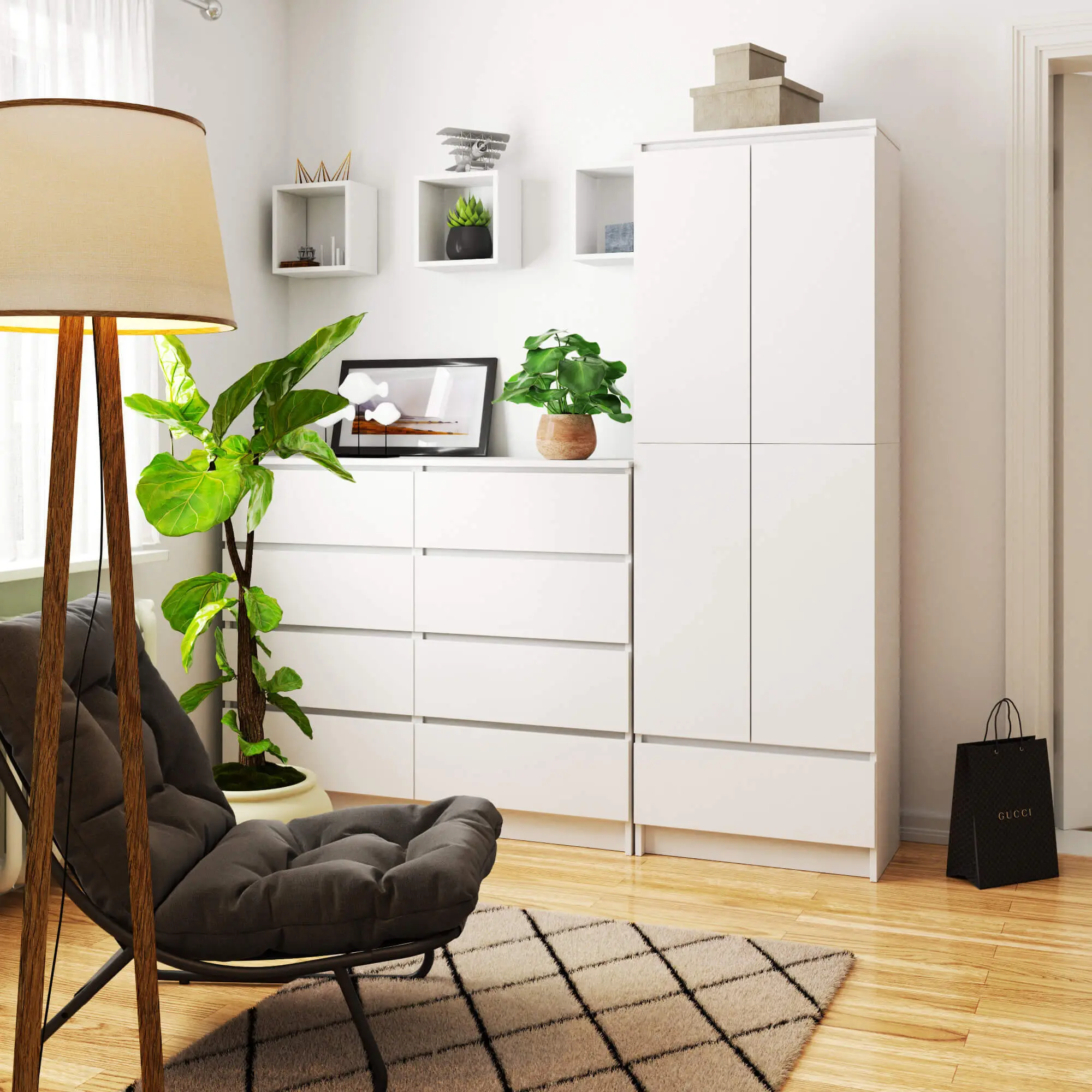 Шкаф Akord R60 1SZ 2D (White)