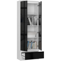 Шкаф Akord R60 1SZ 2D (White/Black Gloss) Thumb