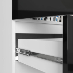 Шкаф Akord R60 1SZ 2D (White/Black Gloss) Thumb