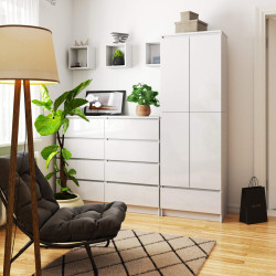 Dulap Akord R60 1SZ 2D (White/Glossy White) Thumb