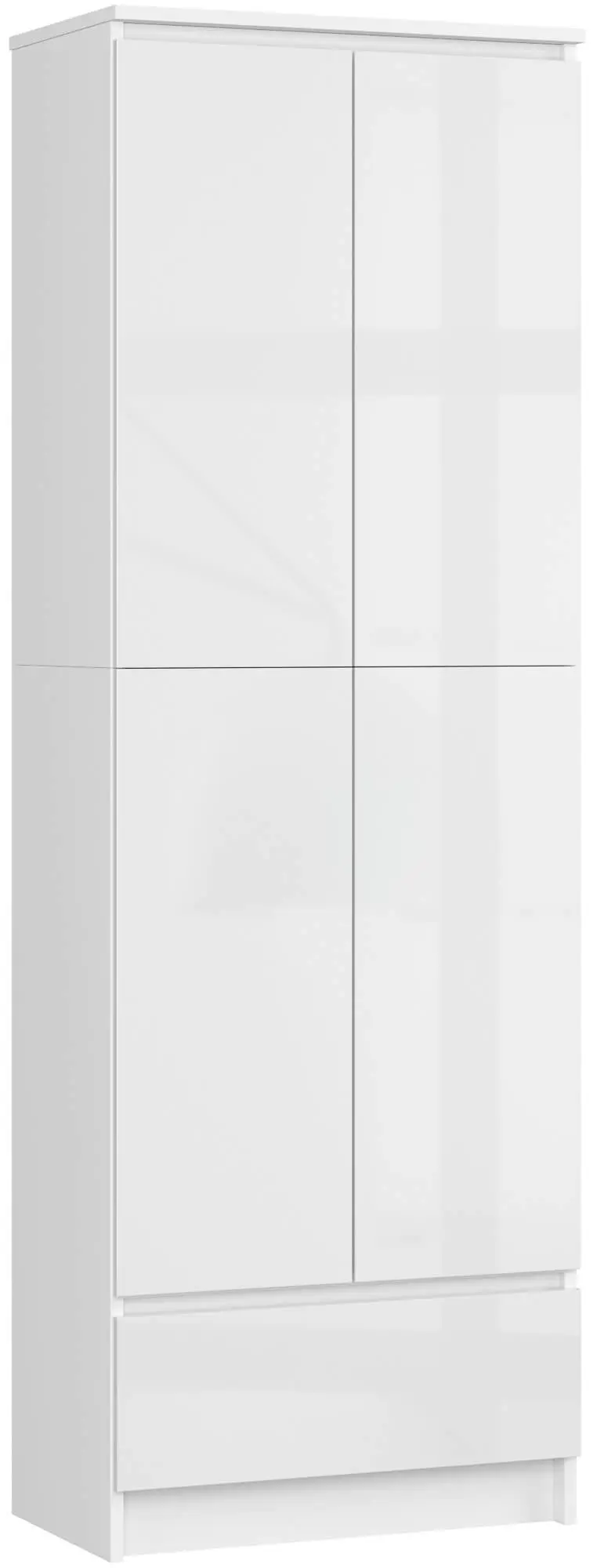 Dulap Akord R60 1SZ 2D (White/Glossy White)