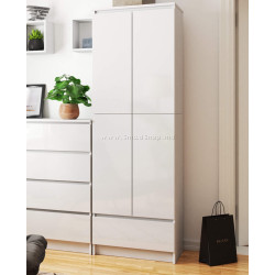 Шкаф Akord R60 1SZ 2D (White/Glossy White)