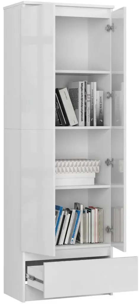 Dulap Akord R60 1SZ 2D (White/Glossy White)