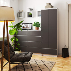 Dulap Akord R60 1SZ 2D (White/Graphite Grey) Thumb