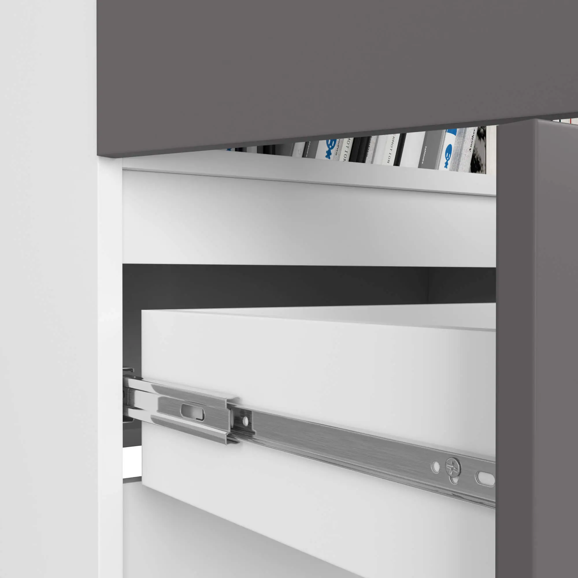 Dulap Akord R60 1SZ 2D (White/Graphite Grey)