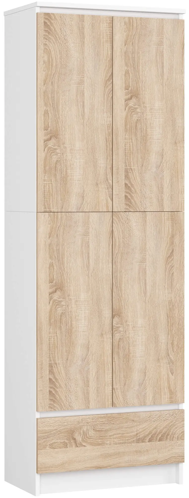 Dulap Akord R60 1SZ 2D (White/Sonoma Oak)