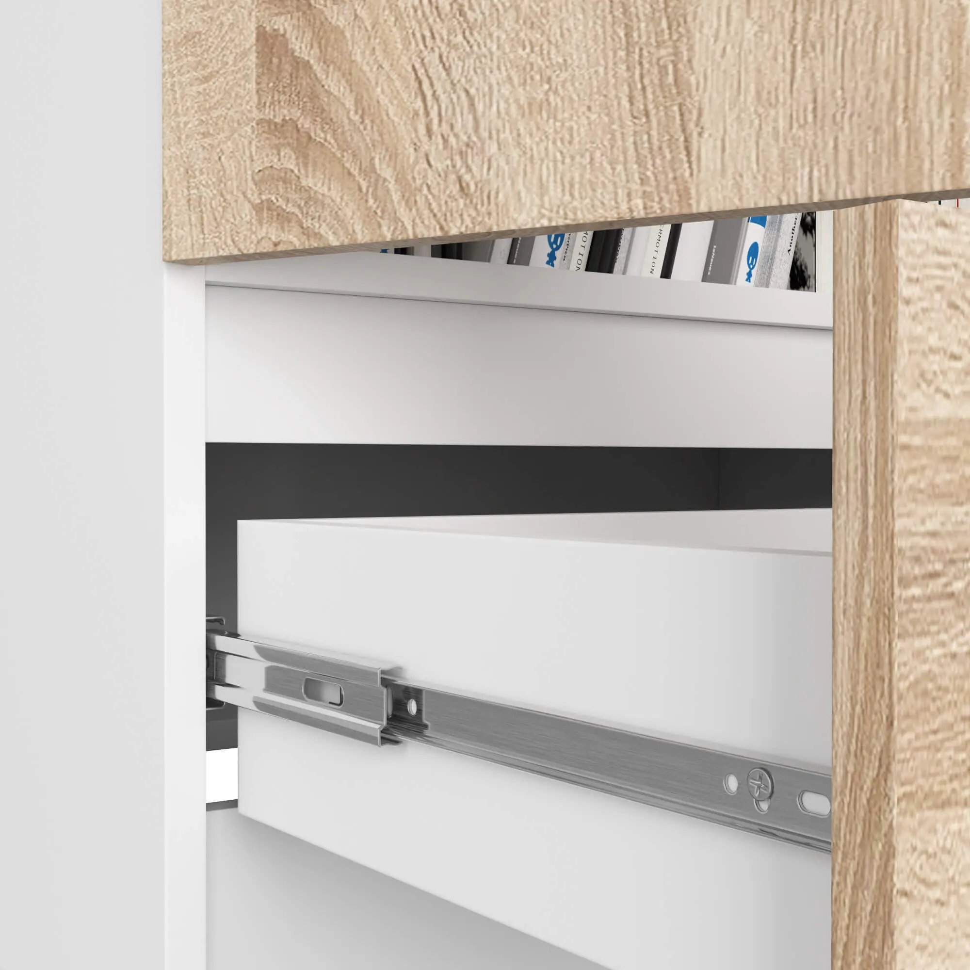 Dulap Akord R60 1SZ 2D (White/Sonoma Oak)