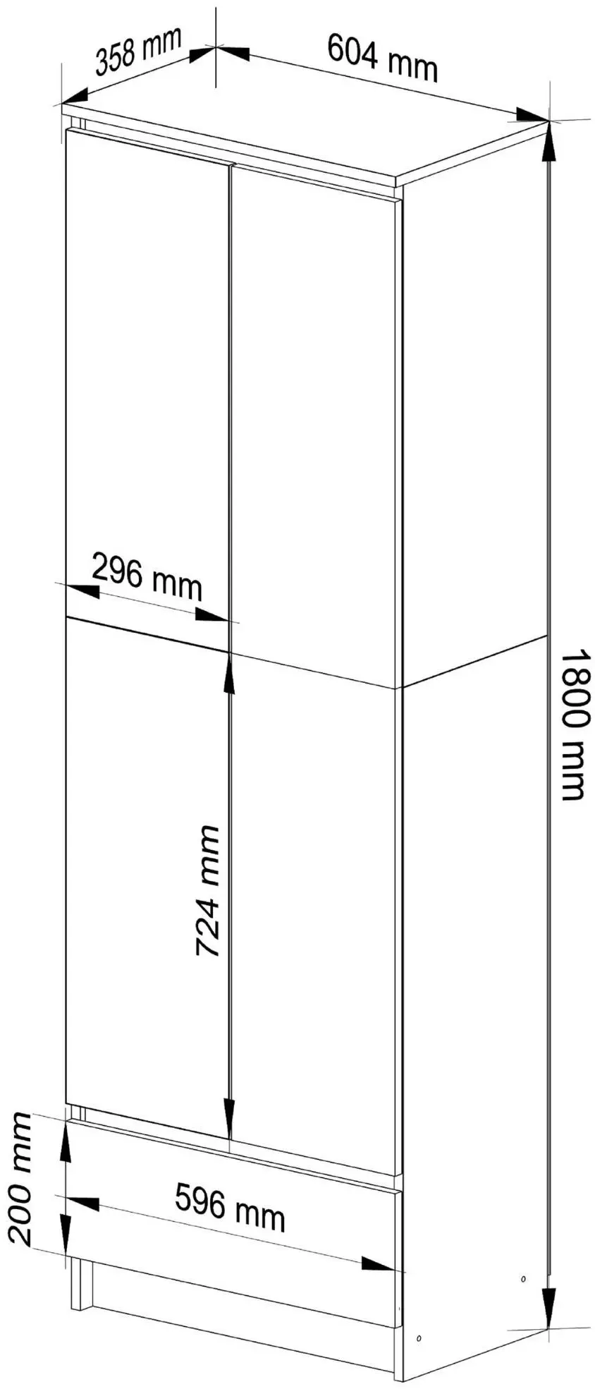 Dulap Akord R60 1SZ 2D (White/Sonoma Oak)