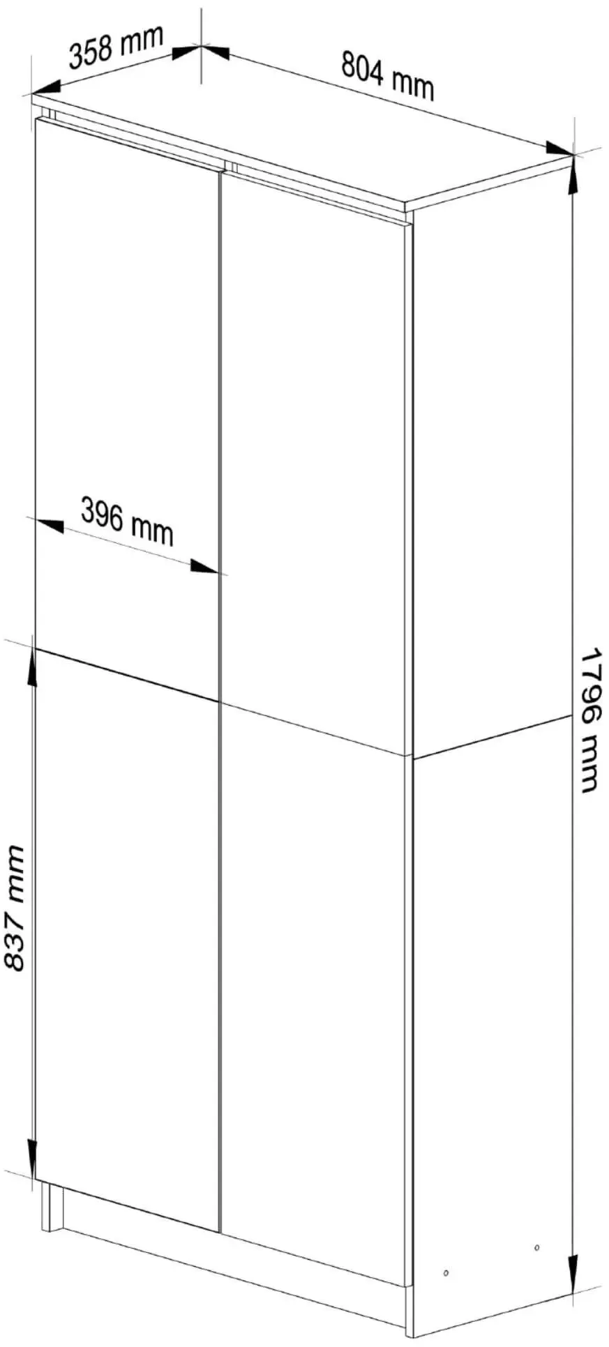 Шкаф Akord R80 2D 8P (Sonoma Oak/White)