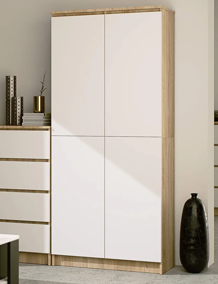 Шкаф Akord R80 2D 8P (Sonoma Oak/White)