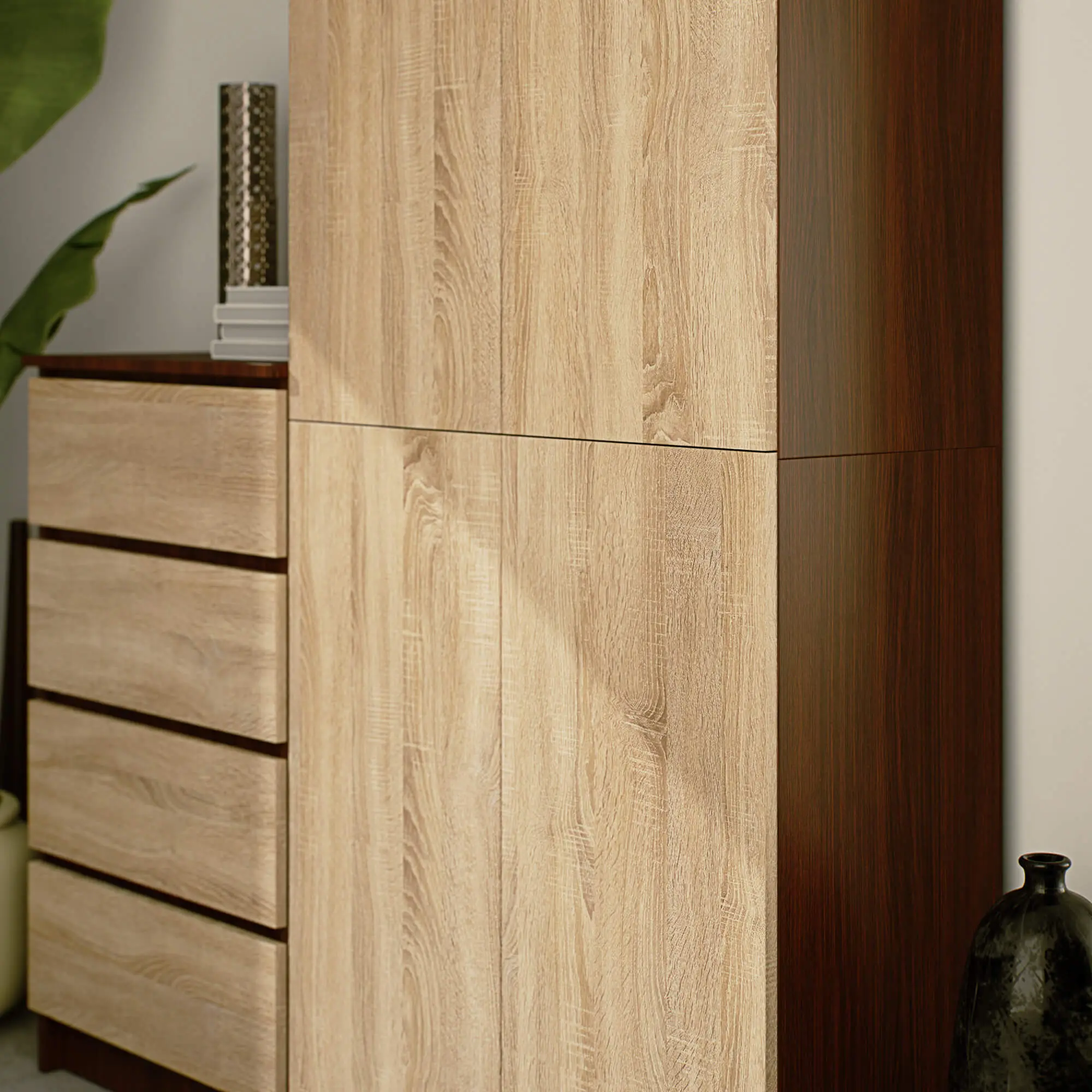 Шкаф Akord R80 2D 8P (Wenge/Sonoma Oak)