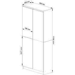 Шкаф Akord R80 2D 8P (Wenge/Sonoma Oak) Thumb