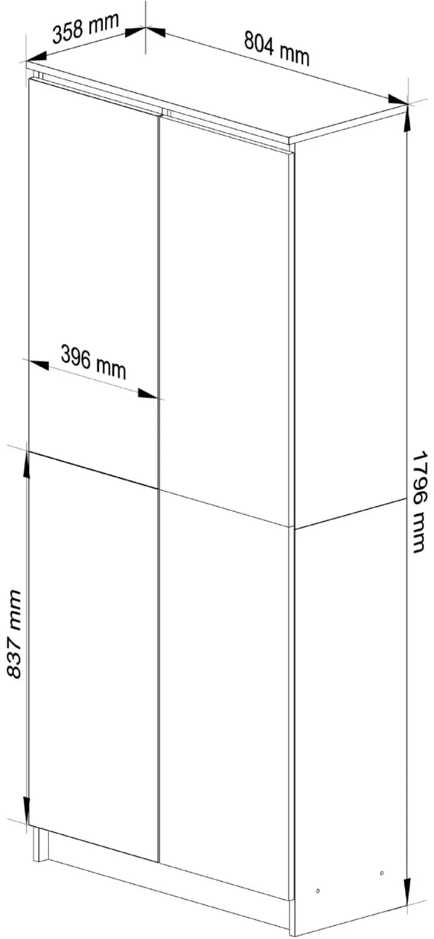 Шкаф Akord R80 2D 8P (Wenge/Sonoma Oak)