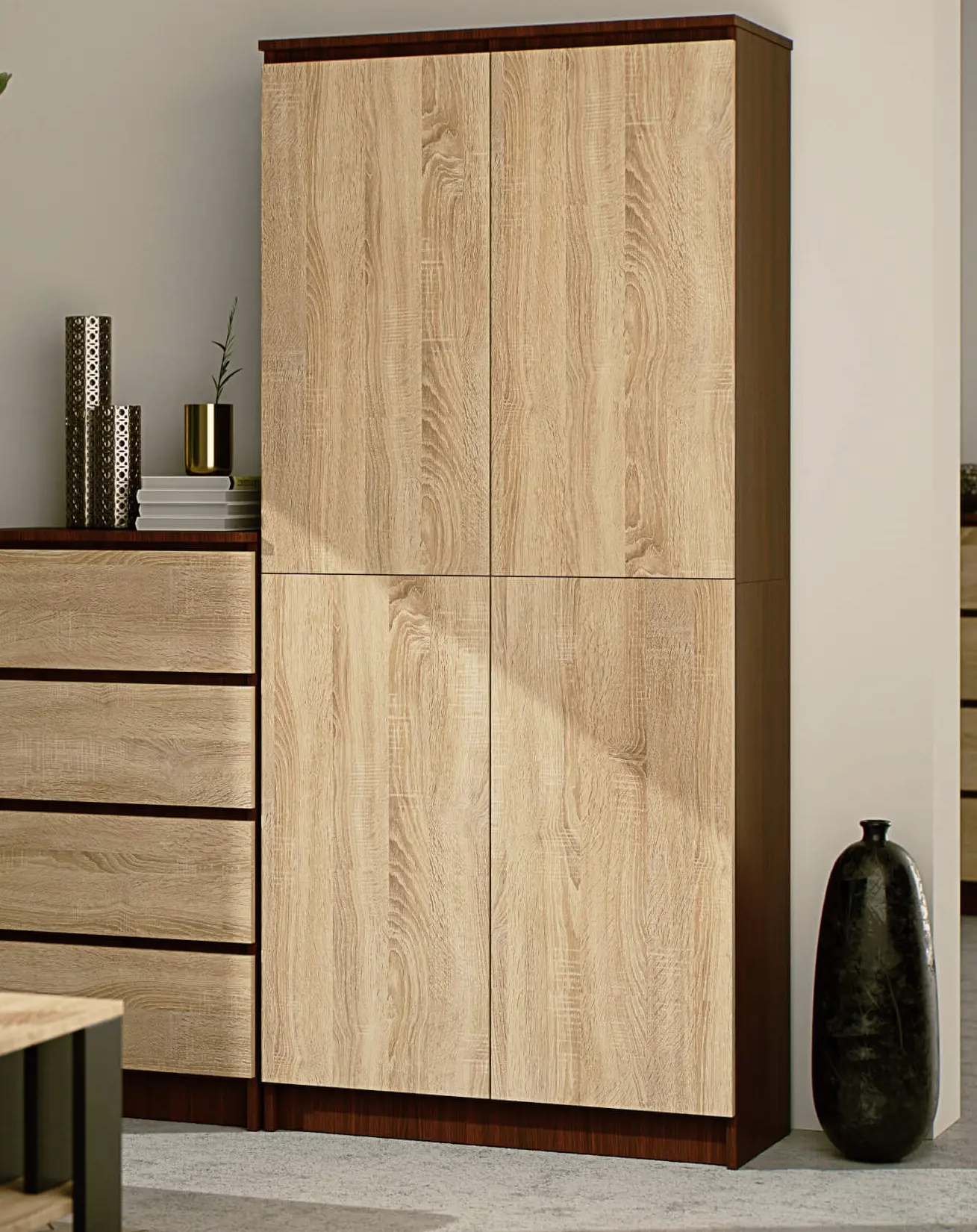 Шкаф Akord R80 2D 8P (Wenge/Sonoma Oak)