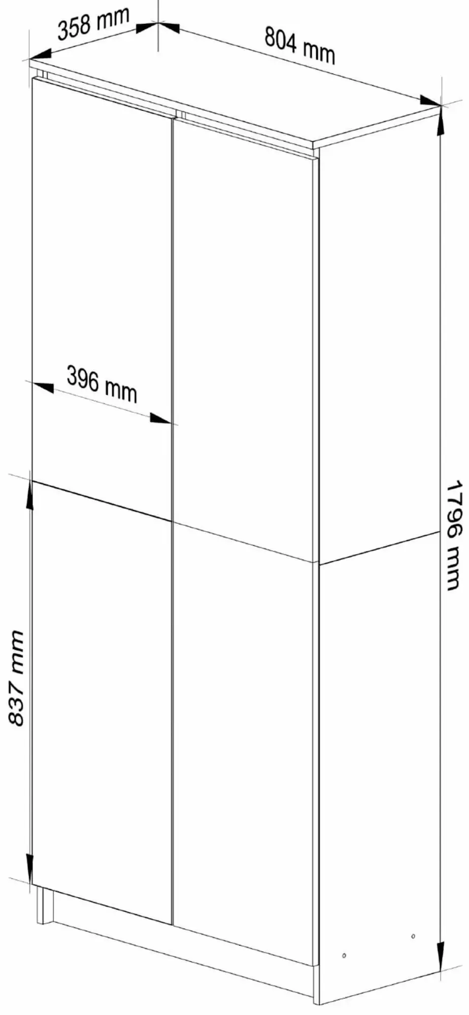Шкаф Akord R80 2D 8P (Wenge/White)