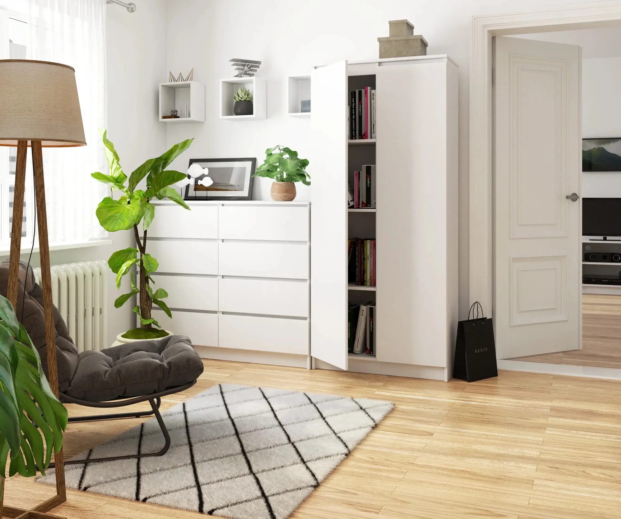 Шкаф Akord R80 2D 8P (White)