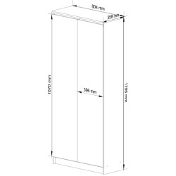 Шкаф Akord R80 2D 8P (White) Thumb