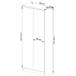 Dulap Akord R80 2D 8P (White/Graphite Grey) Thumb