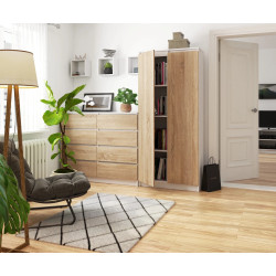 Шкаф Akord R80 2D 8P (White/Sonoma Oak) Thumb